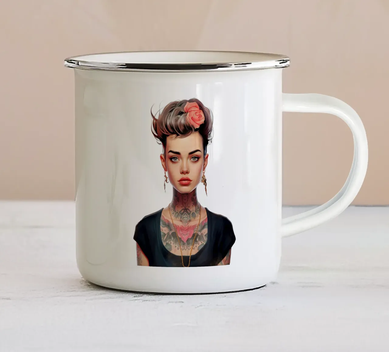 Bella ragazza adolescente tazza in smalto da Lootprint