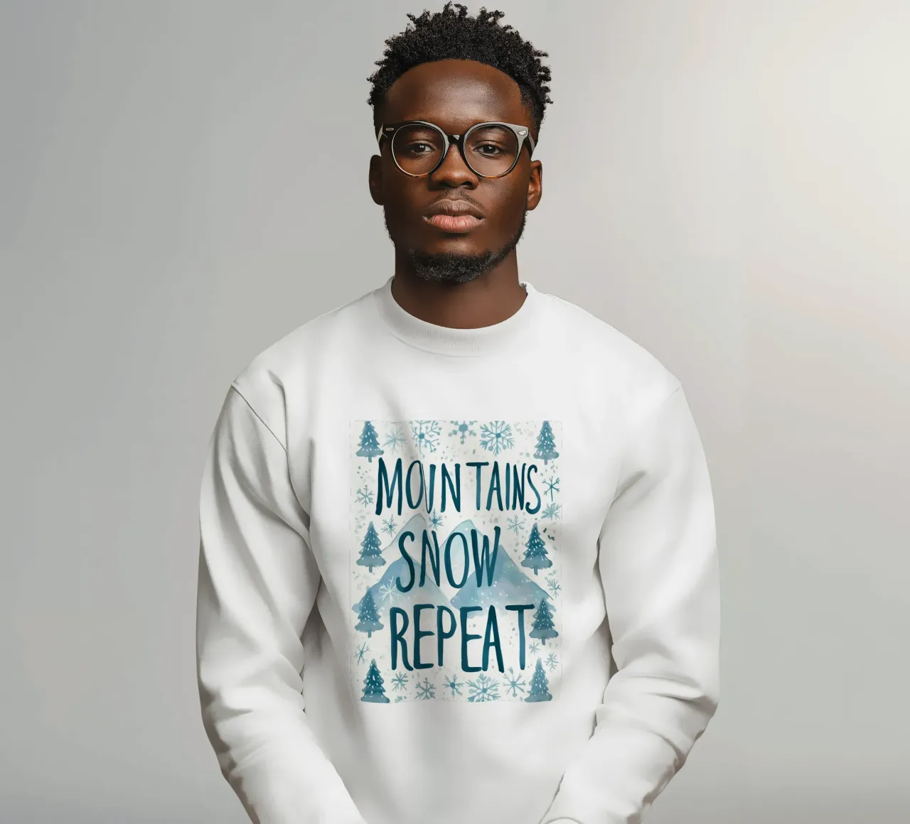 Mountains Snow Repeat No 1 felpa da treechild