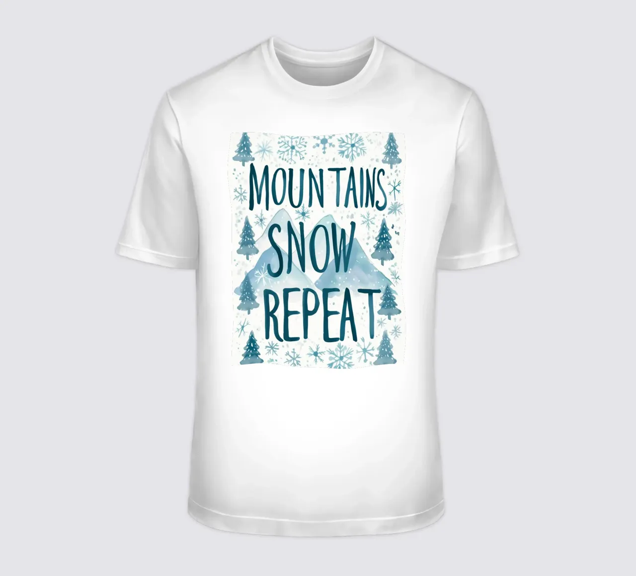 Mountains Snow Repeat No 1 t-shirt da treechild