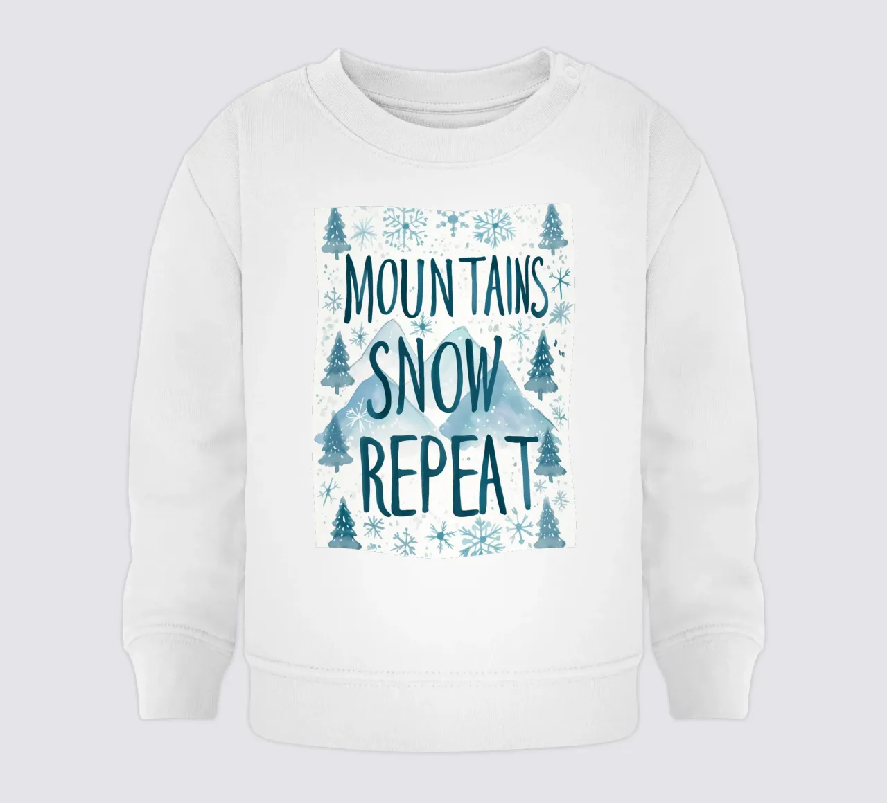 Mountains Snow Repeat No 1 felpa neonato da treechild