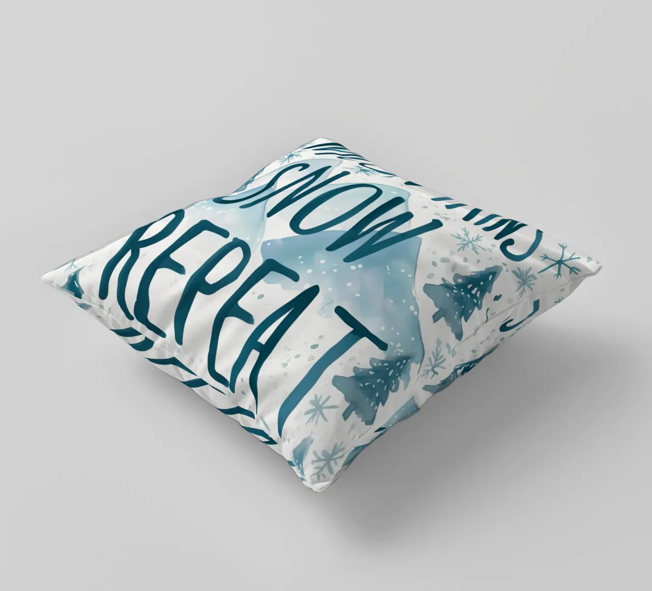 Mountains Snow Repeat No 1 cuscino da treechild