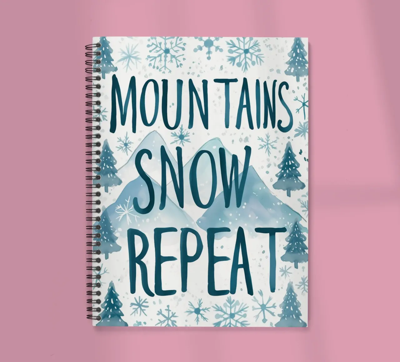Mountains Snow Repeat No 1 spiral notebook by treechild