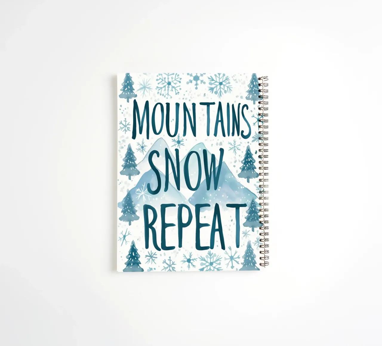Mountains Snow Repeat No 1 spiral notebook by treechild