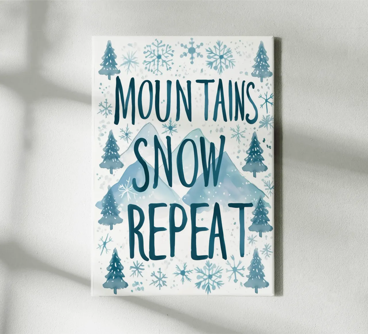 Mountains Snow Repeat No 1 tela da treechild