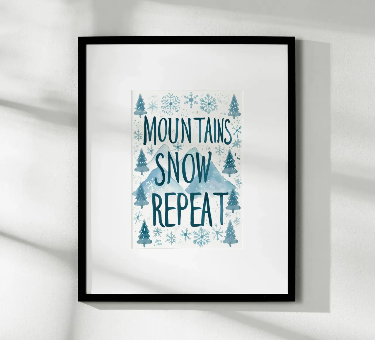 Mountains Snow Repeat No 1 carta hahnemühle da treechild