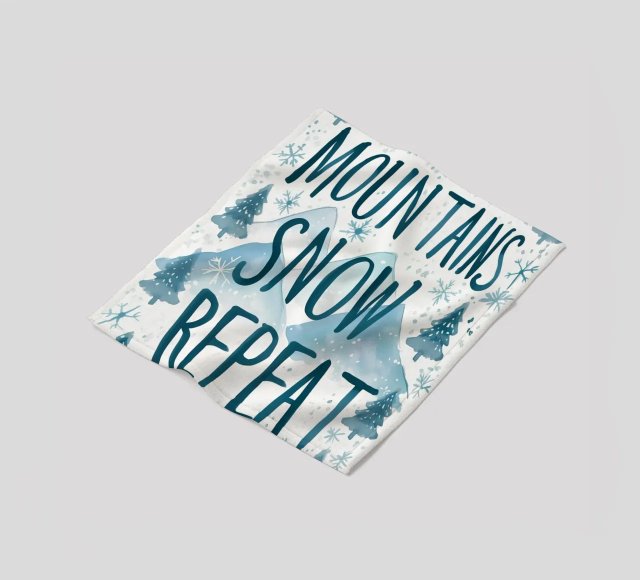 Mountains Snow Repeat No 1 coperta in pile da treechild