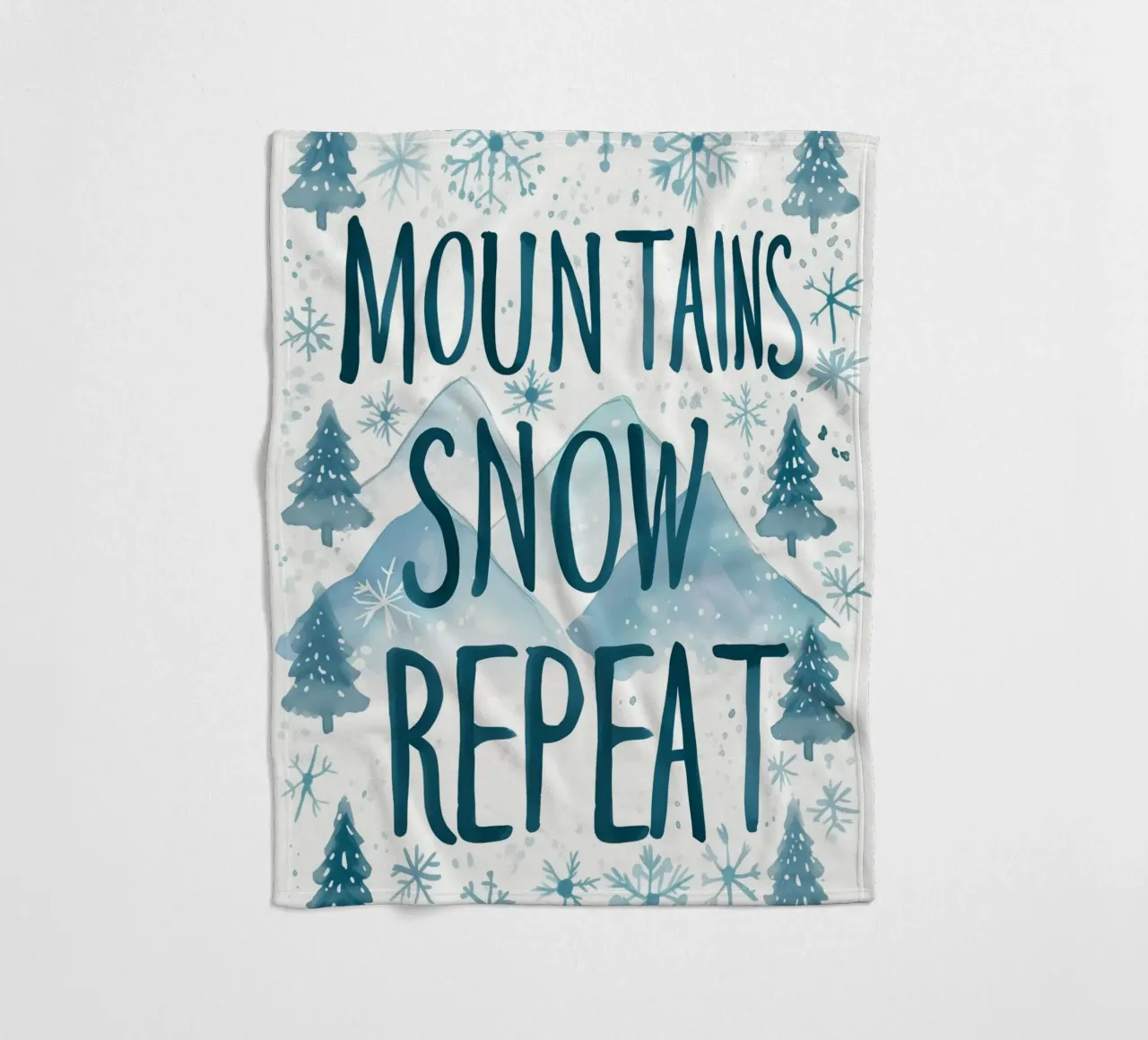 Mountains Snow Repeat No 1 coperta in pile da treechild