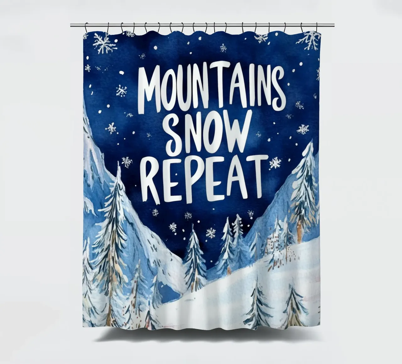 Mountains Snow Repeat No 2 tenda da doccia da treechild