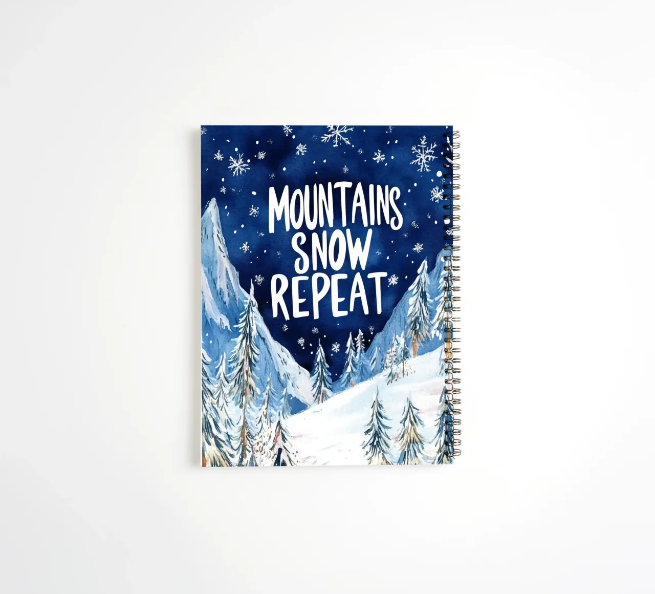 Mountains Snow Repeat No 2 spiral notebook by treechild