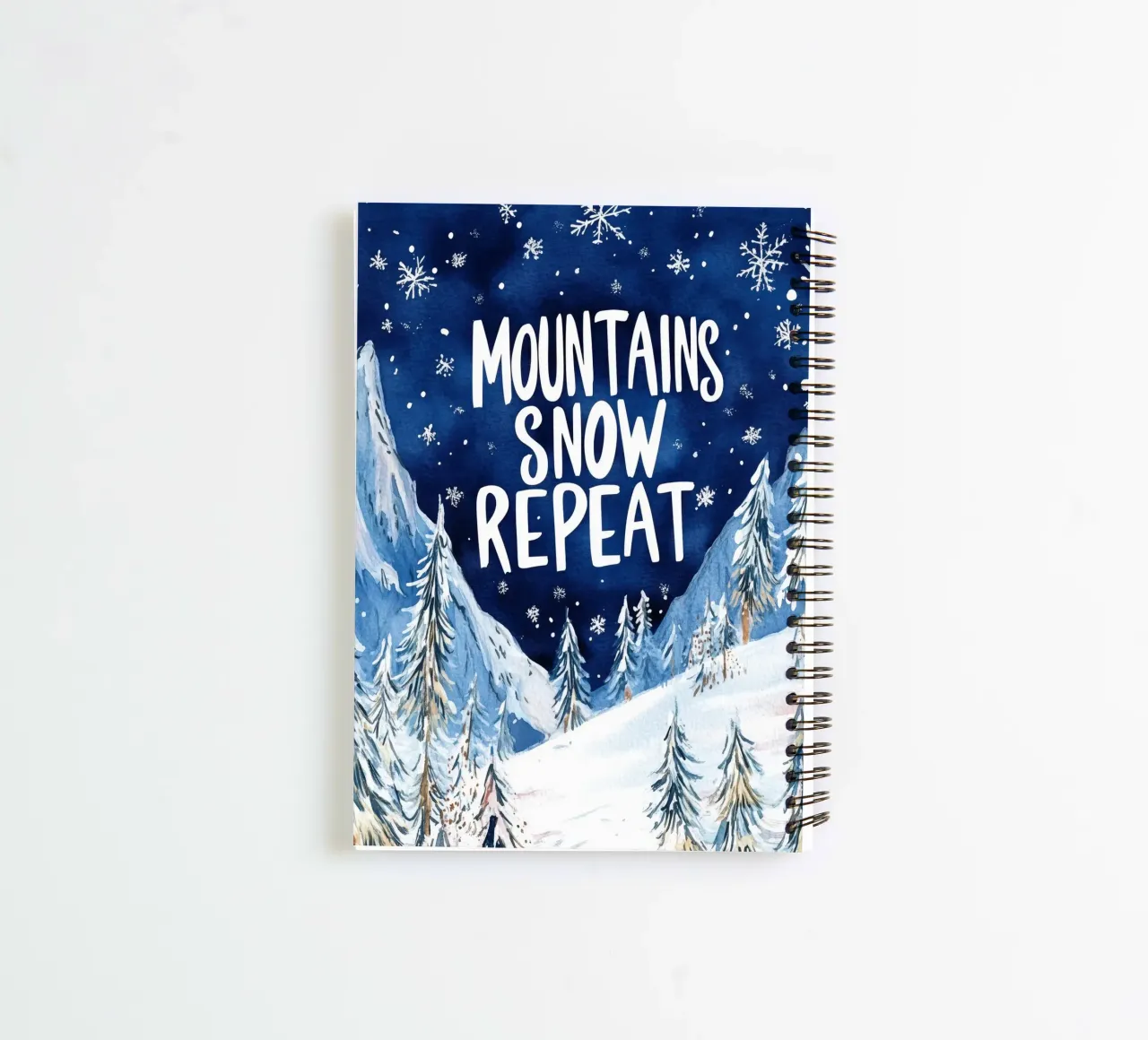 Mountains Snow Repeat No 2 spiral notebook by treechild