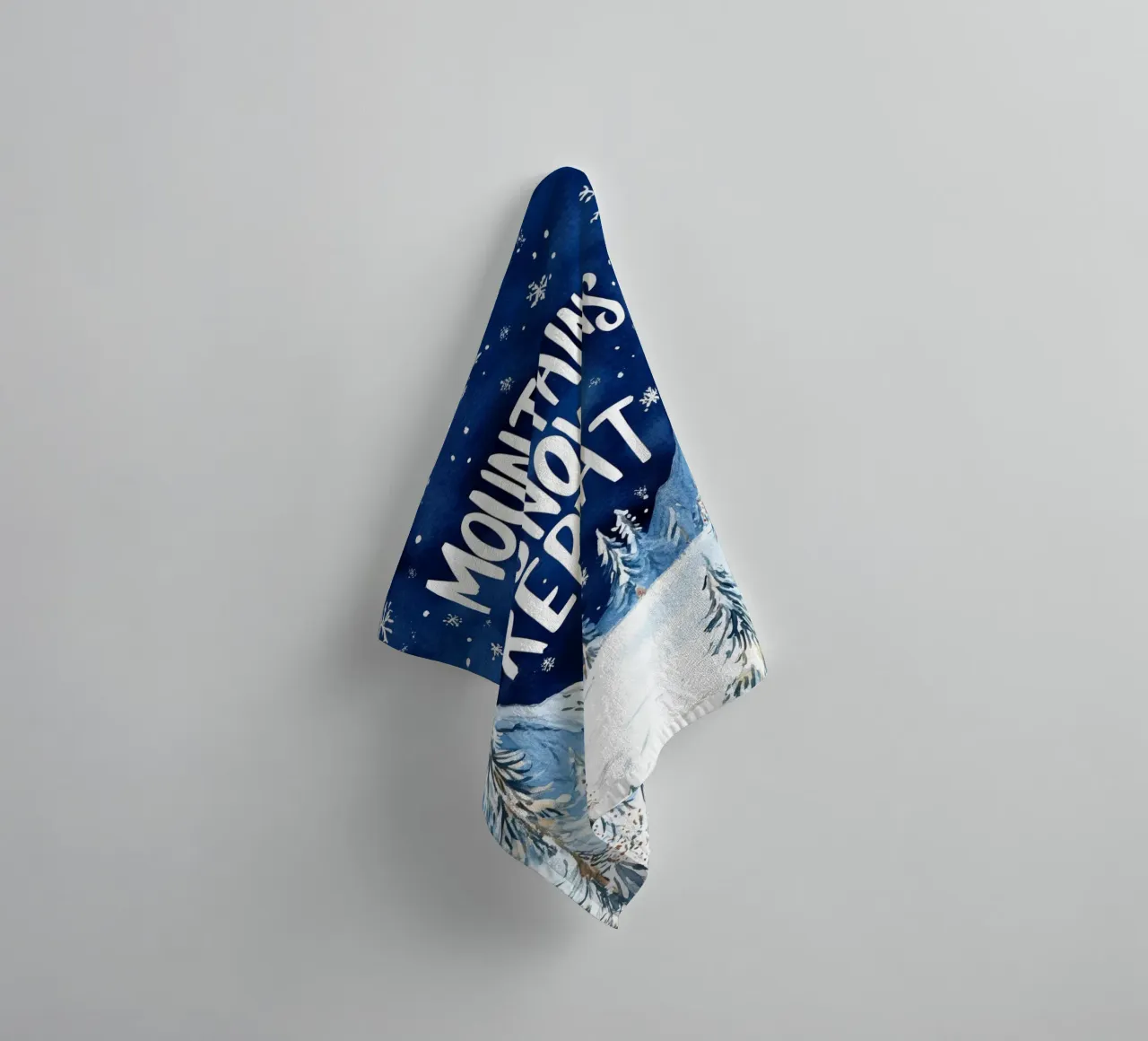 Mountains Snow Repeat No 2 asciugamano da bagno da treechild