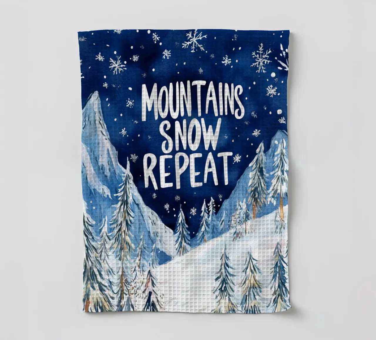 Mountains Snow Repeat No 2 canovaccio da cucina da treechild