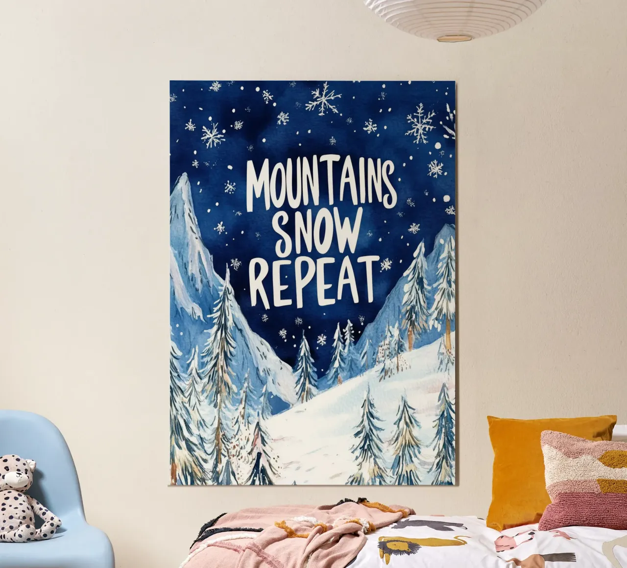 Mountains Snow Repeat No 2 carta hahnemühle da treechild