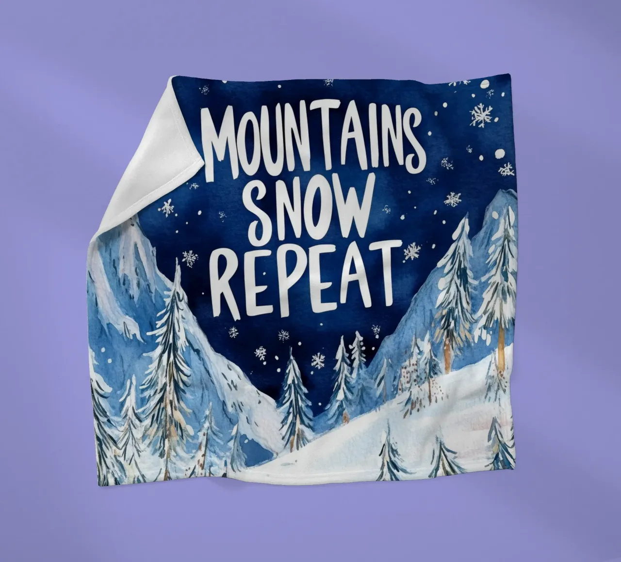 Mountains Snow Repeat No 2 coperta in pile da treechild
