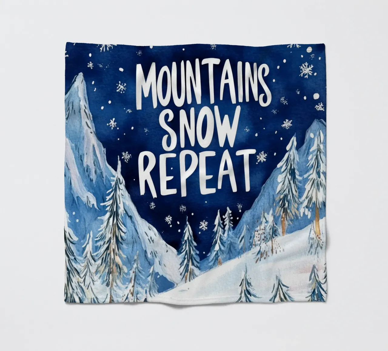 Mountains Snow Repeat No 2 coperta in pile da treechild