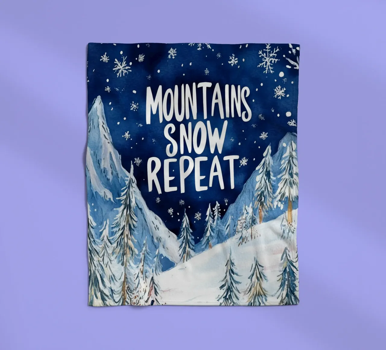 Mountains Snow Repeat No 2 coperta in pile da treechild