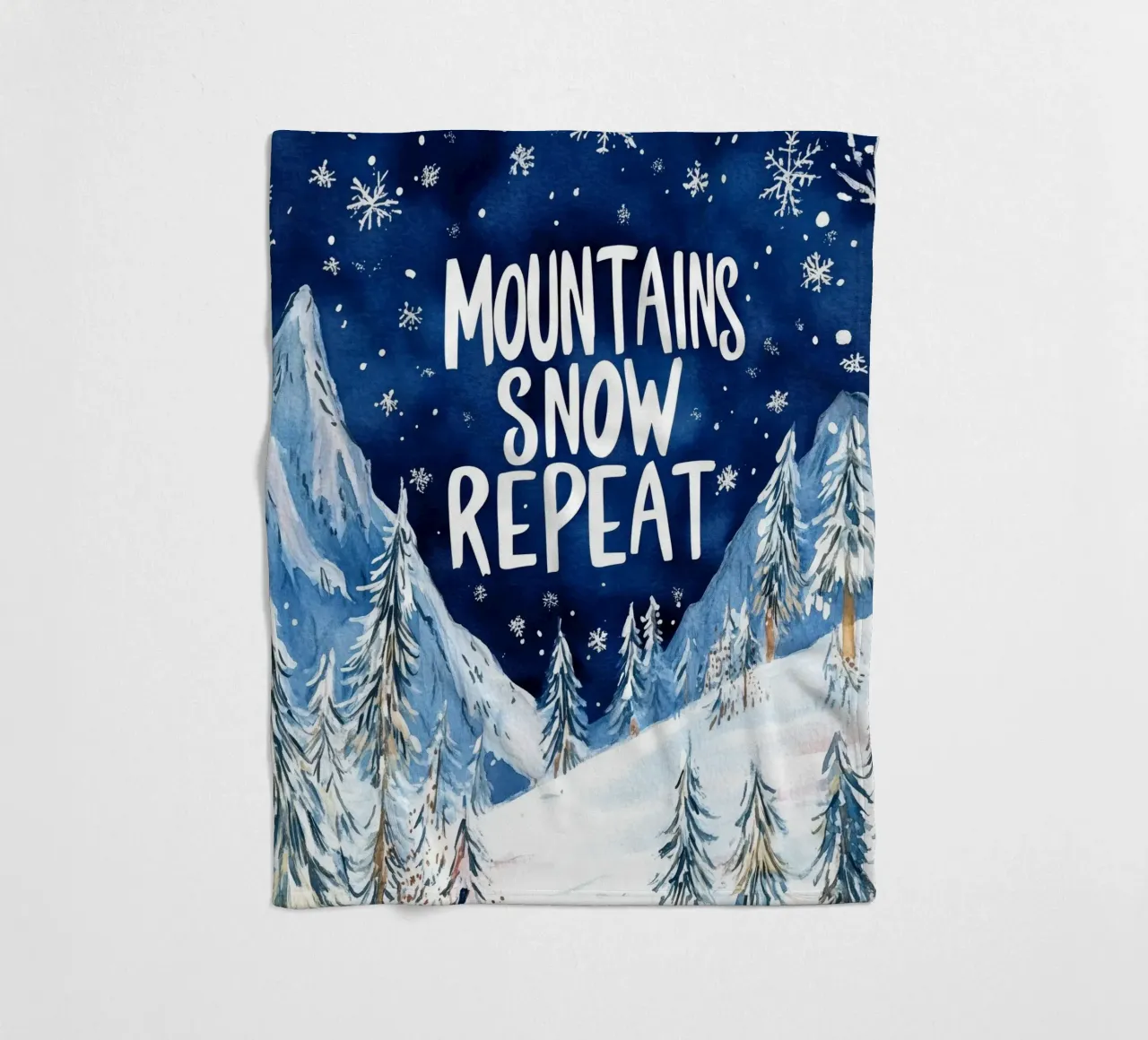 Mountains Snow Repeat No 2 coperta in pile da treechild