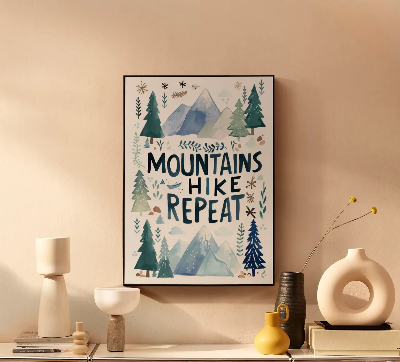Mountains Hike Repeat acrylic glass by treechild