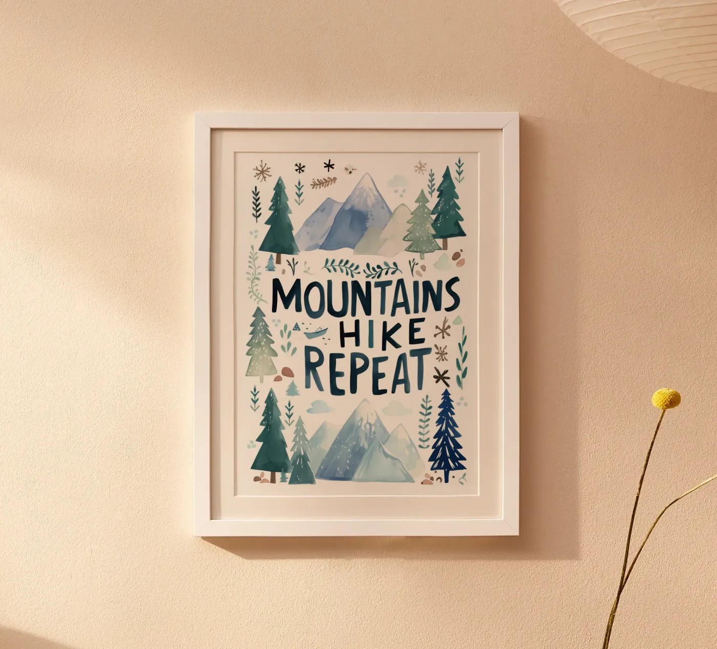 Mountains Hike Repeat poster van treechild