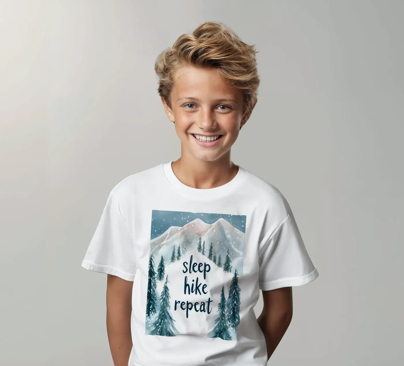 Sleep Hike Repeat t-shirt bambini da treechild
