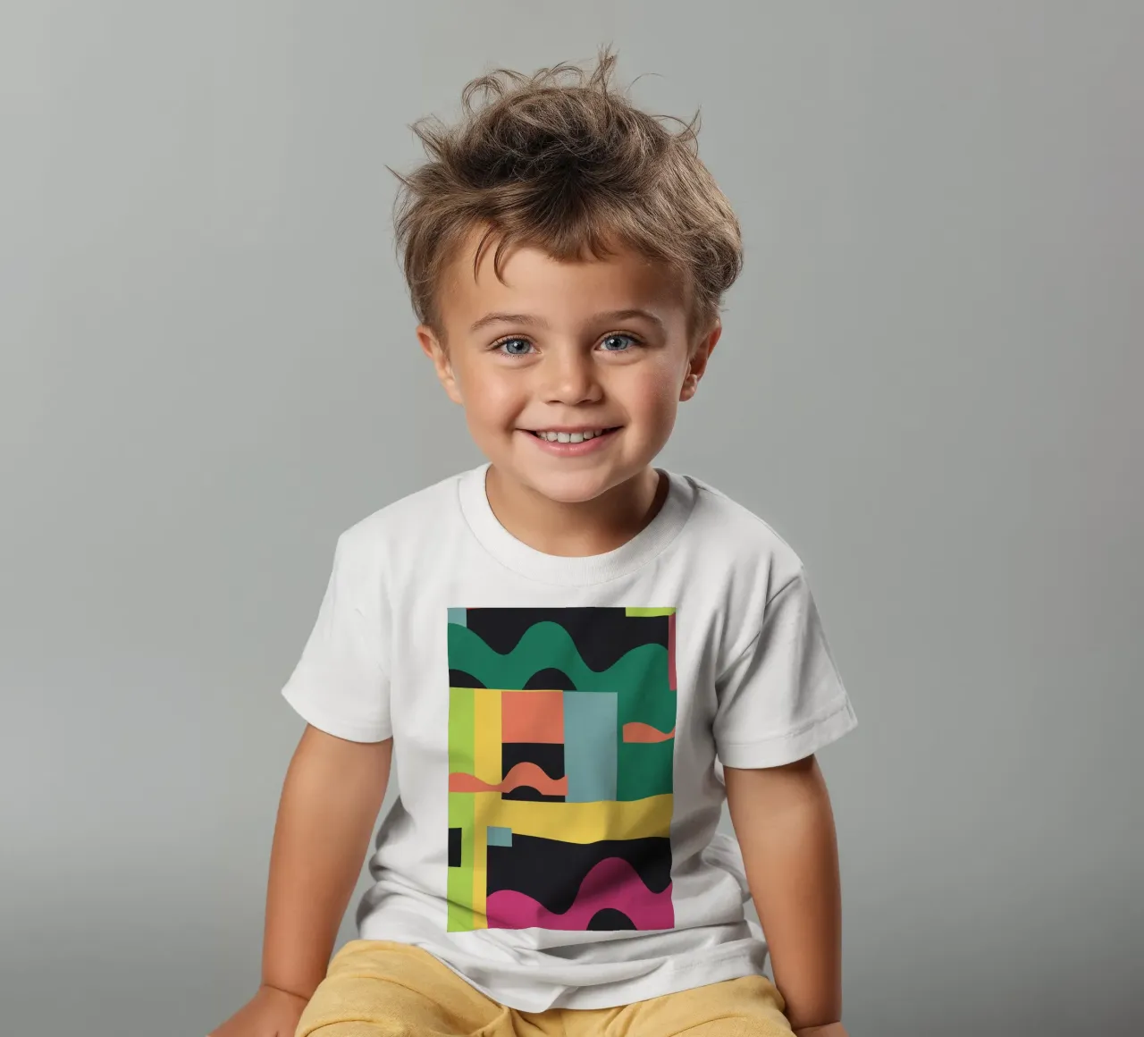 Colorful Geometric Abstract Art 20 kids t-shirt by Gaite