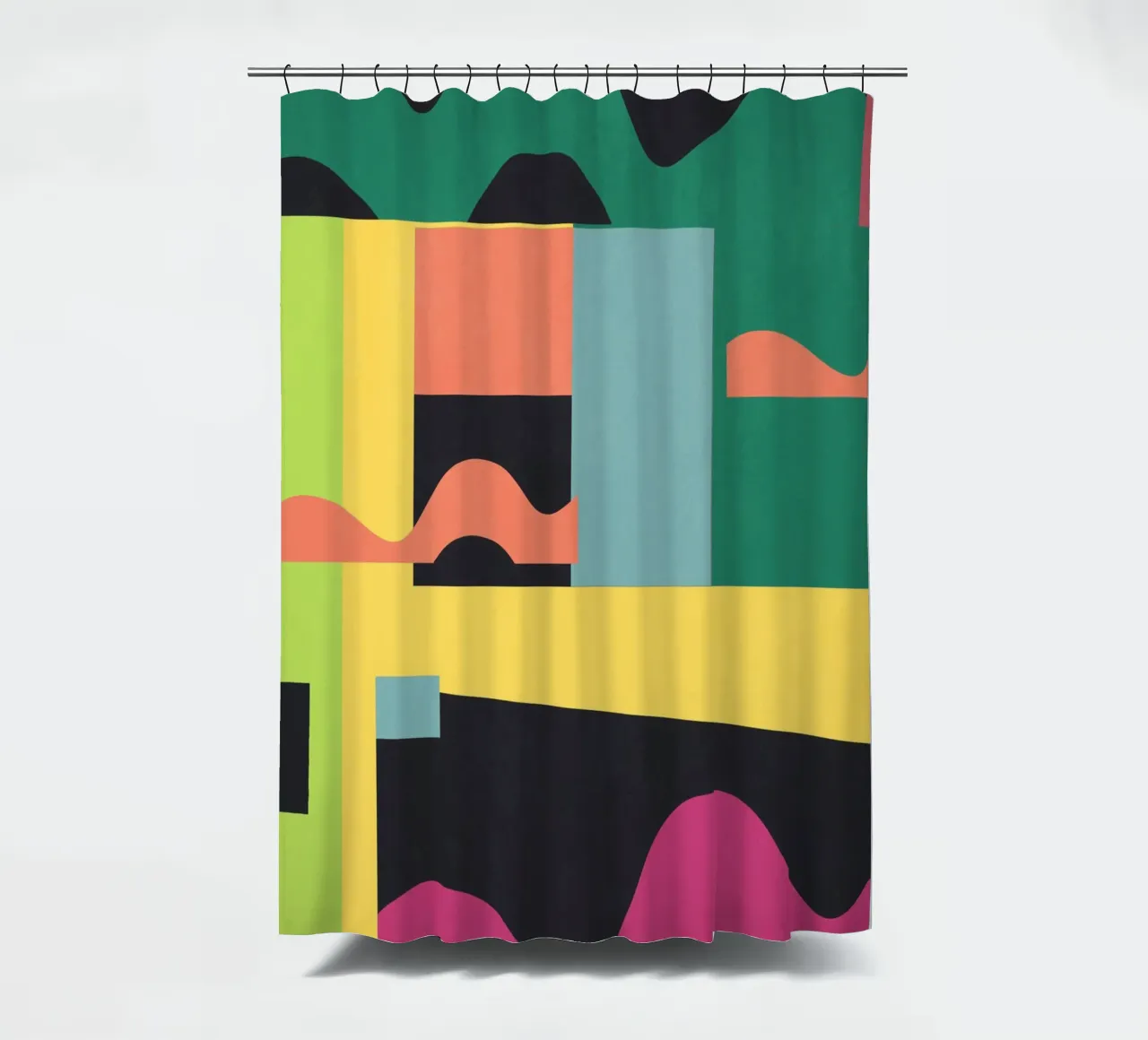 Colorful Geometric Abstract Art 20 shower curtain by Gaite