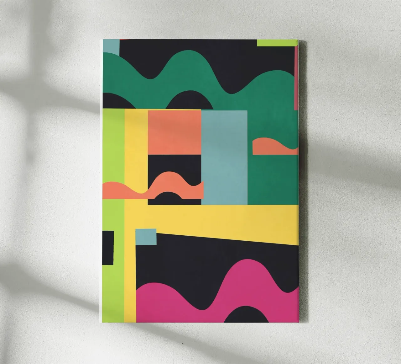 Art abstrait géométrique coloré 20 toile avec Caisse américaine de Gaite