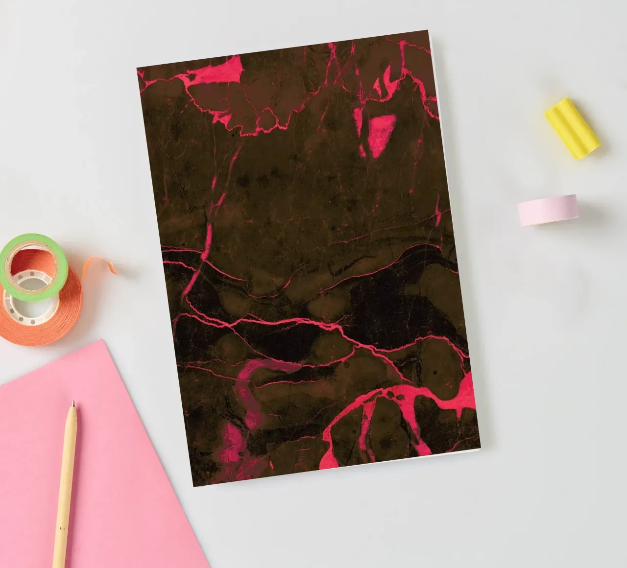 Grey Marble And Coral notebook by cafelab