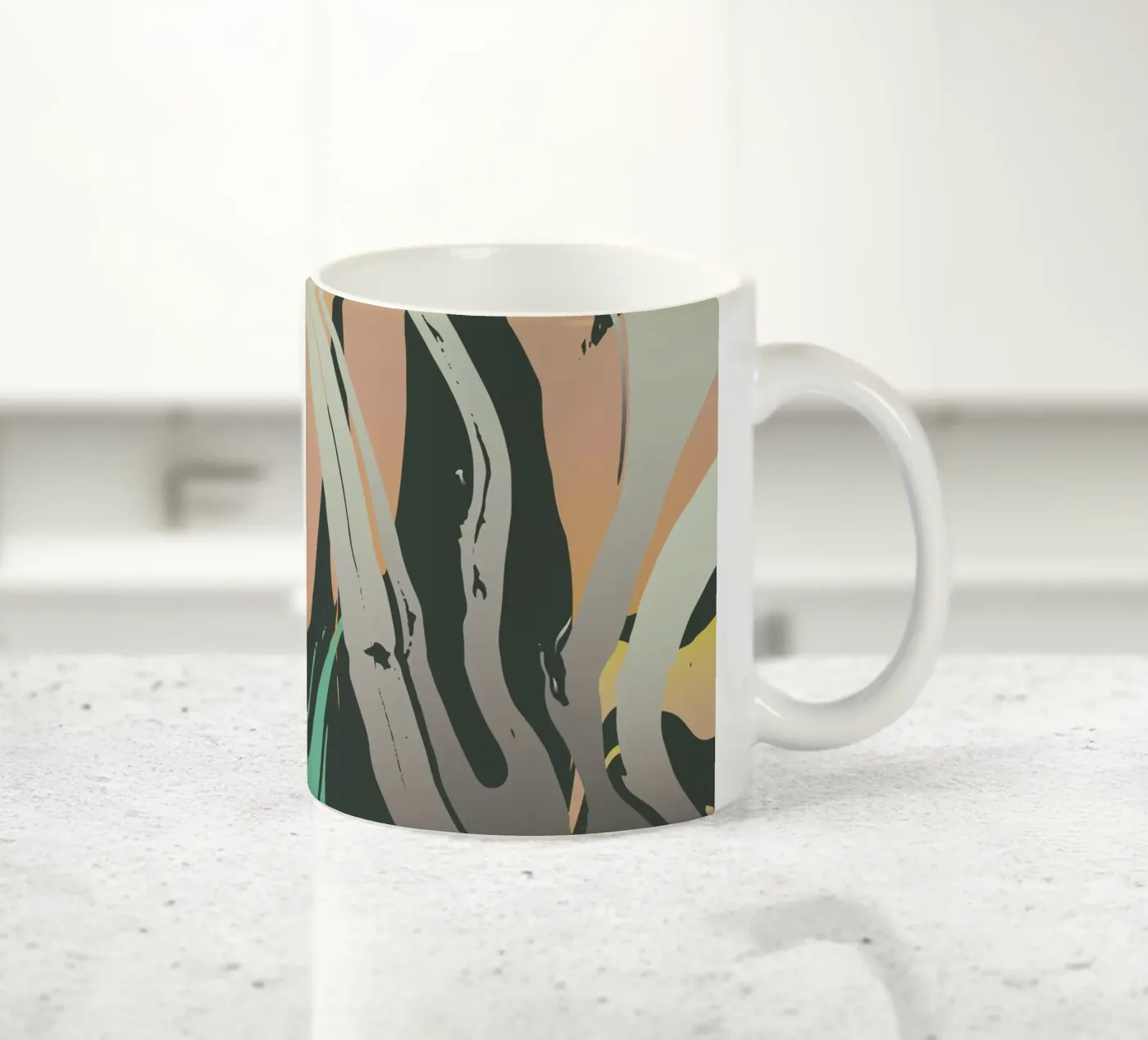 Abstract Marble ceramic mug by Metron
