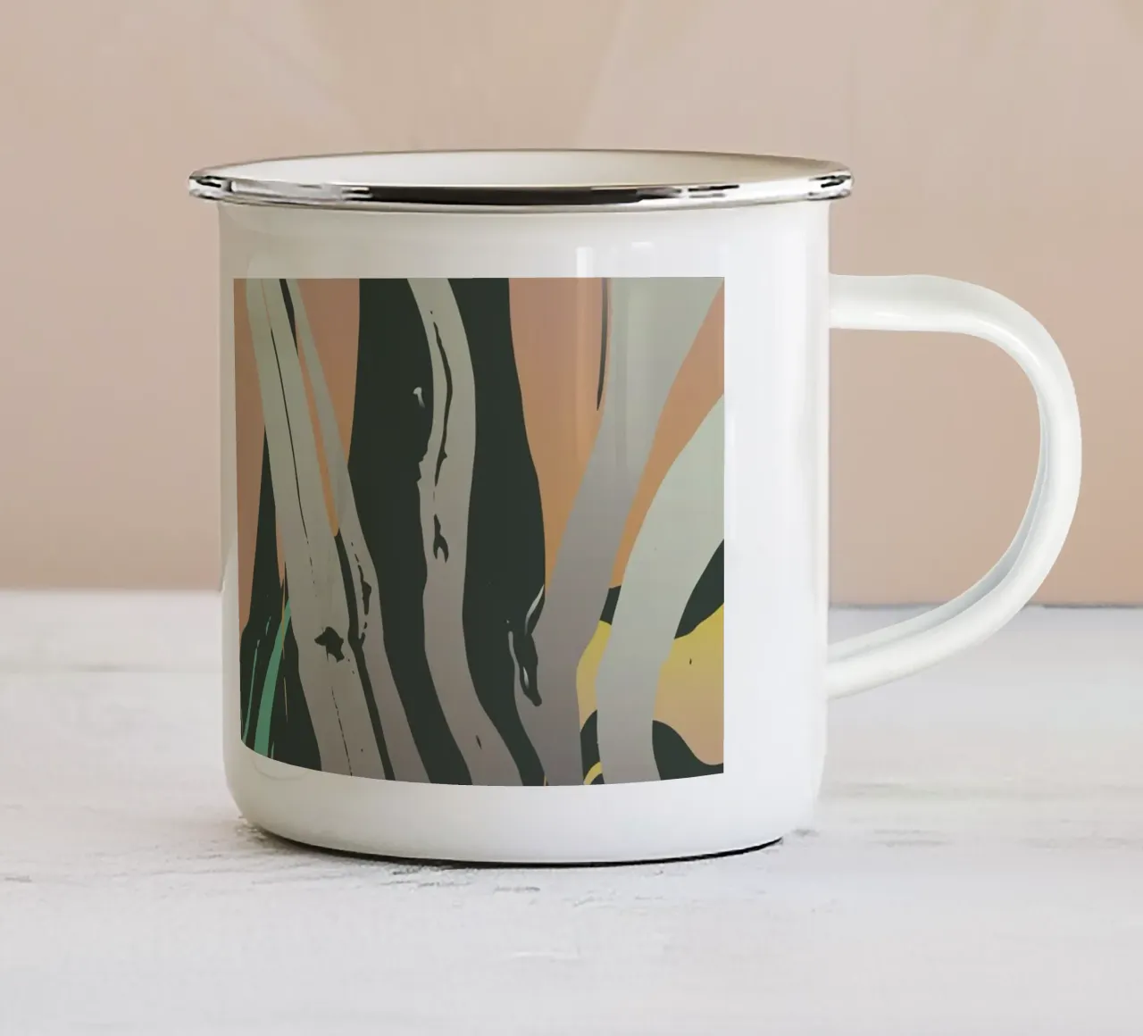 Abstract Marble taza de esmalte de Metron