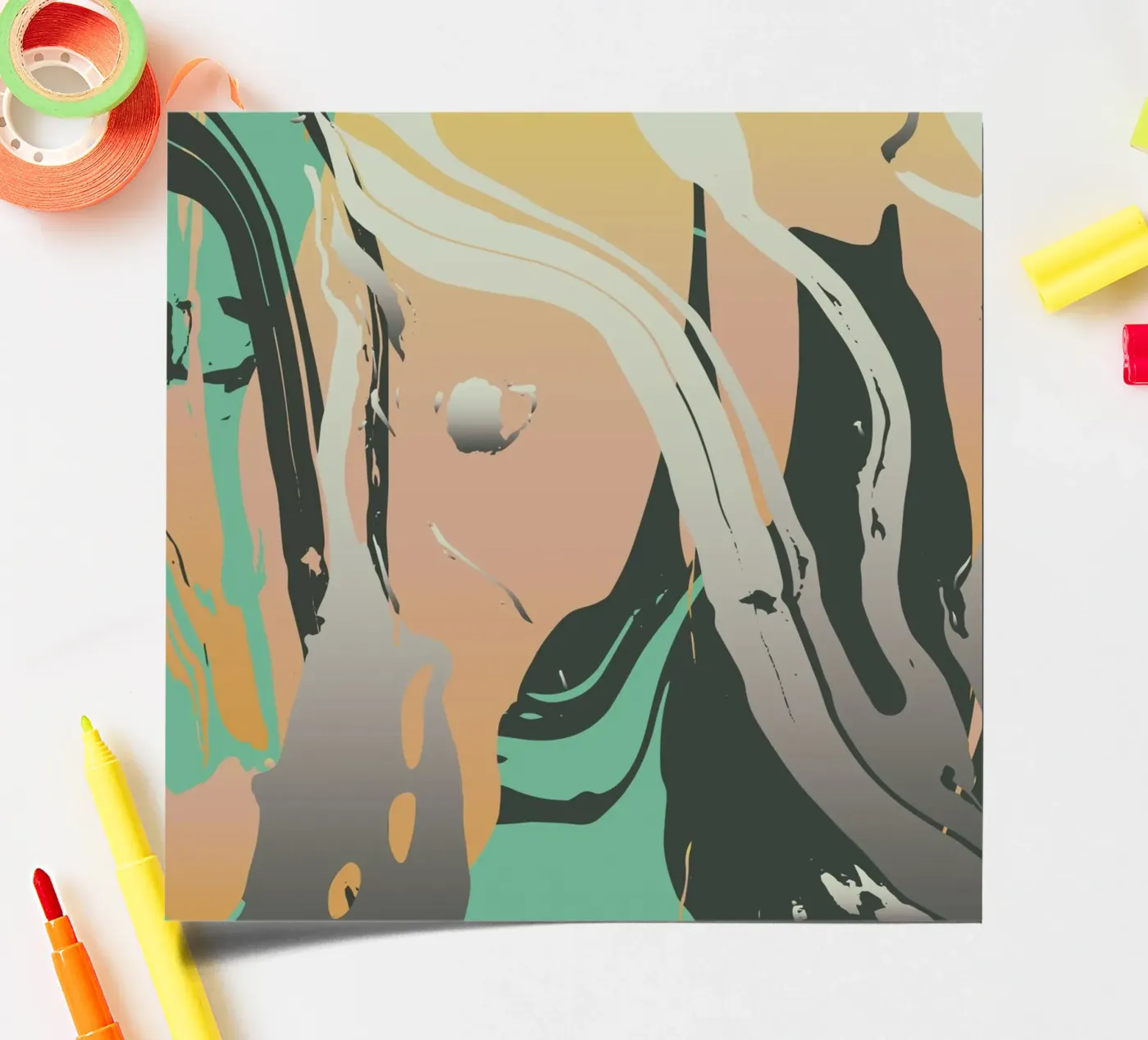 Abstract Marble sticker sheet by Metron