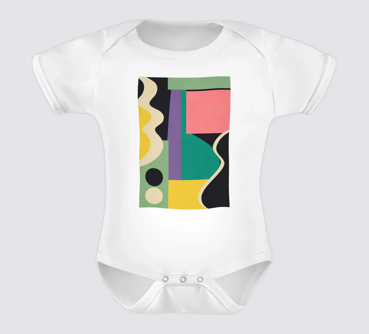 Kleurrijke geometrische abstracte kunst 21 babyrompertje korte mouwen van Gaite
