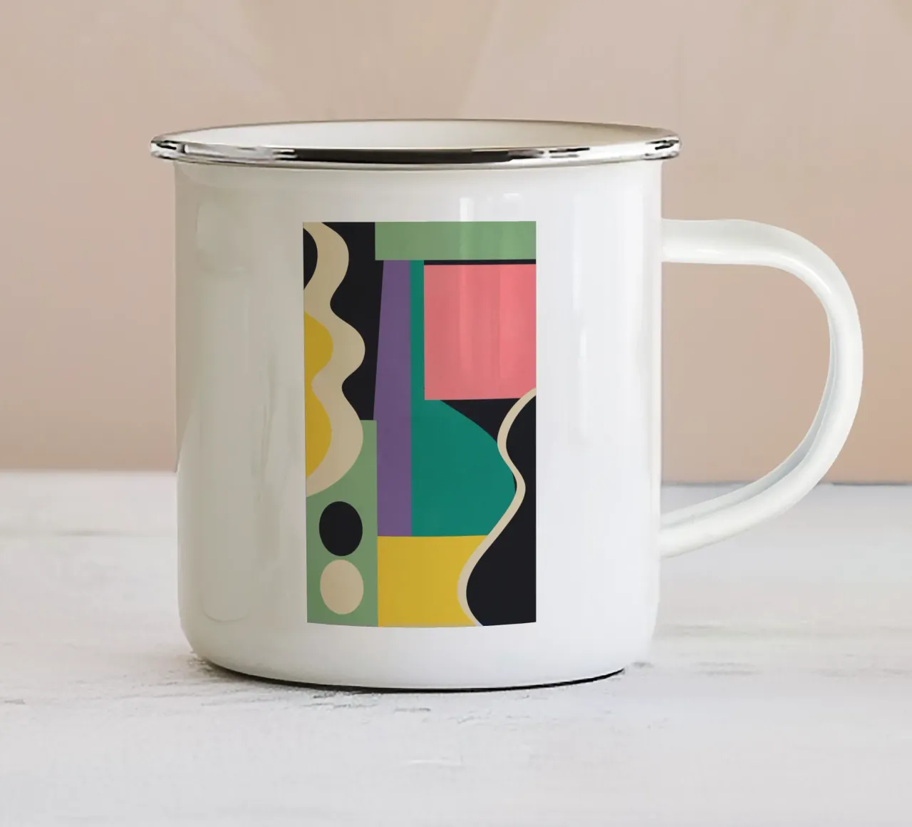 Arte astratta geometrica colorata 21 tazza in smalto da Gaite