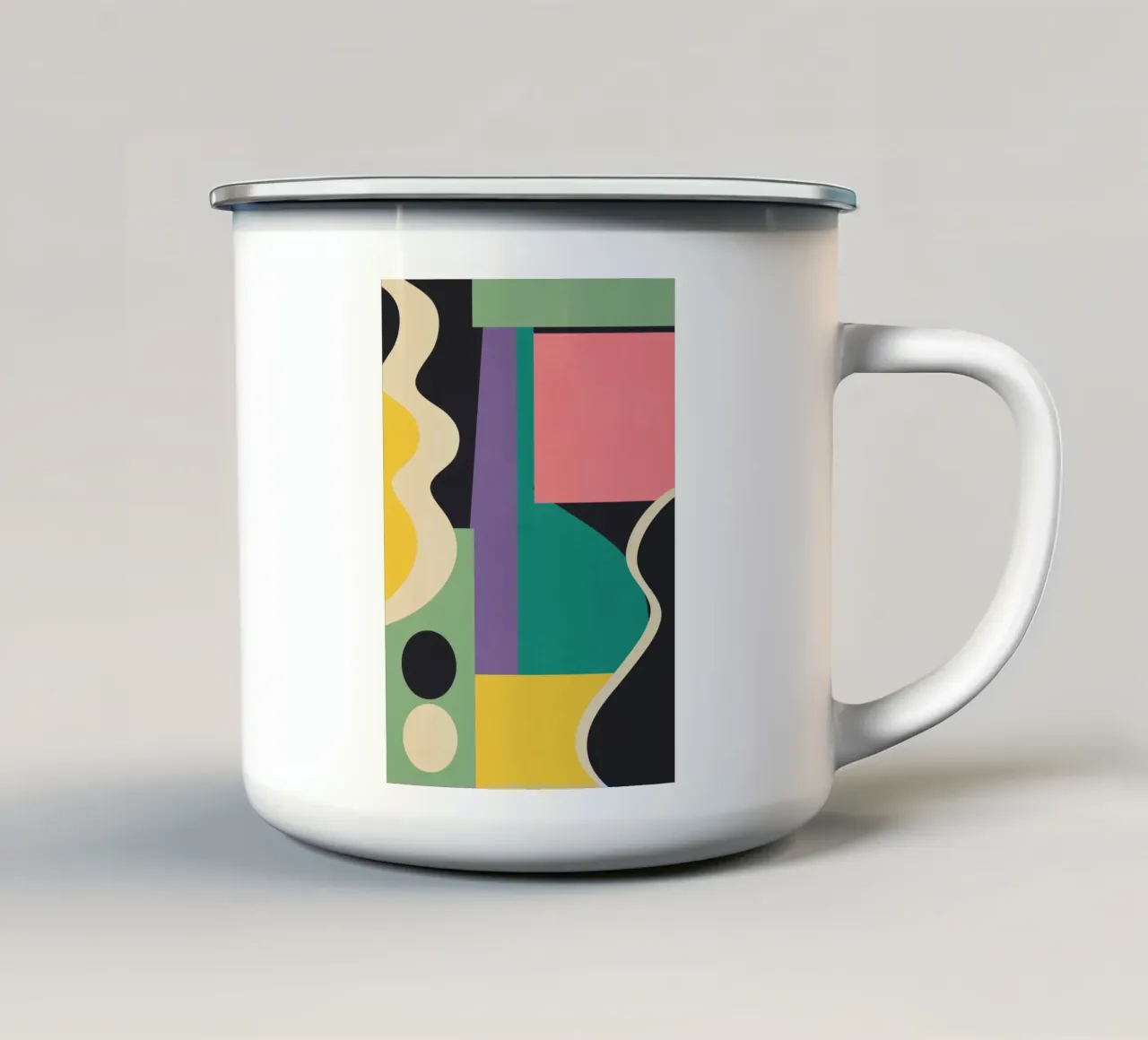 Arte astratta geometrica colorata 21 tazza in smalto da Gaite