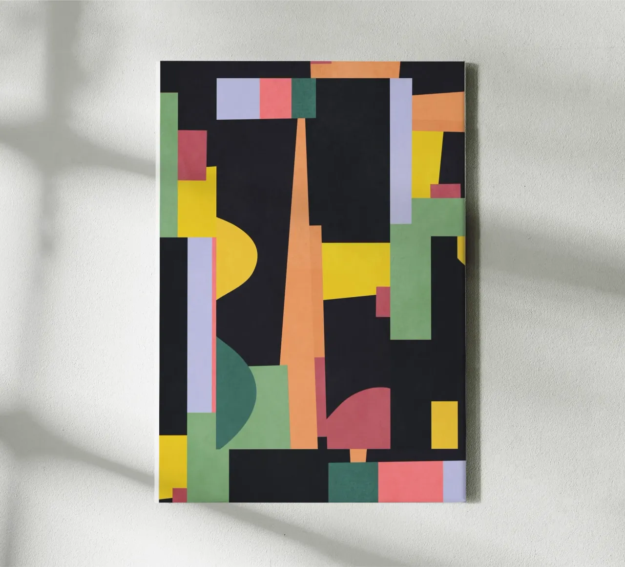 Bunte geometrische abstrakte Kunst 19 Leinwand mit Schattenfugenrahmen von Gaite