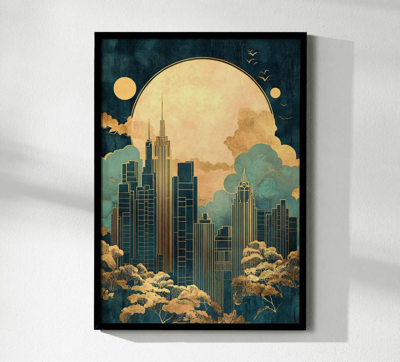 Art Deco Skyline poster by Nikis Art Studio