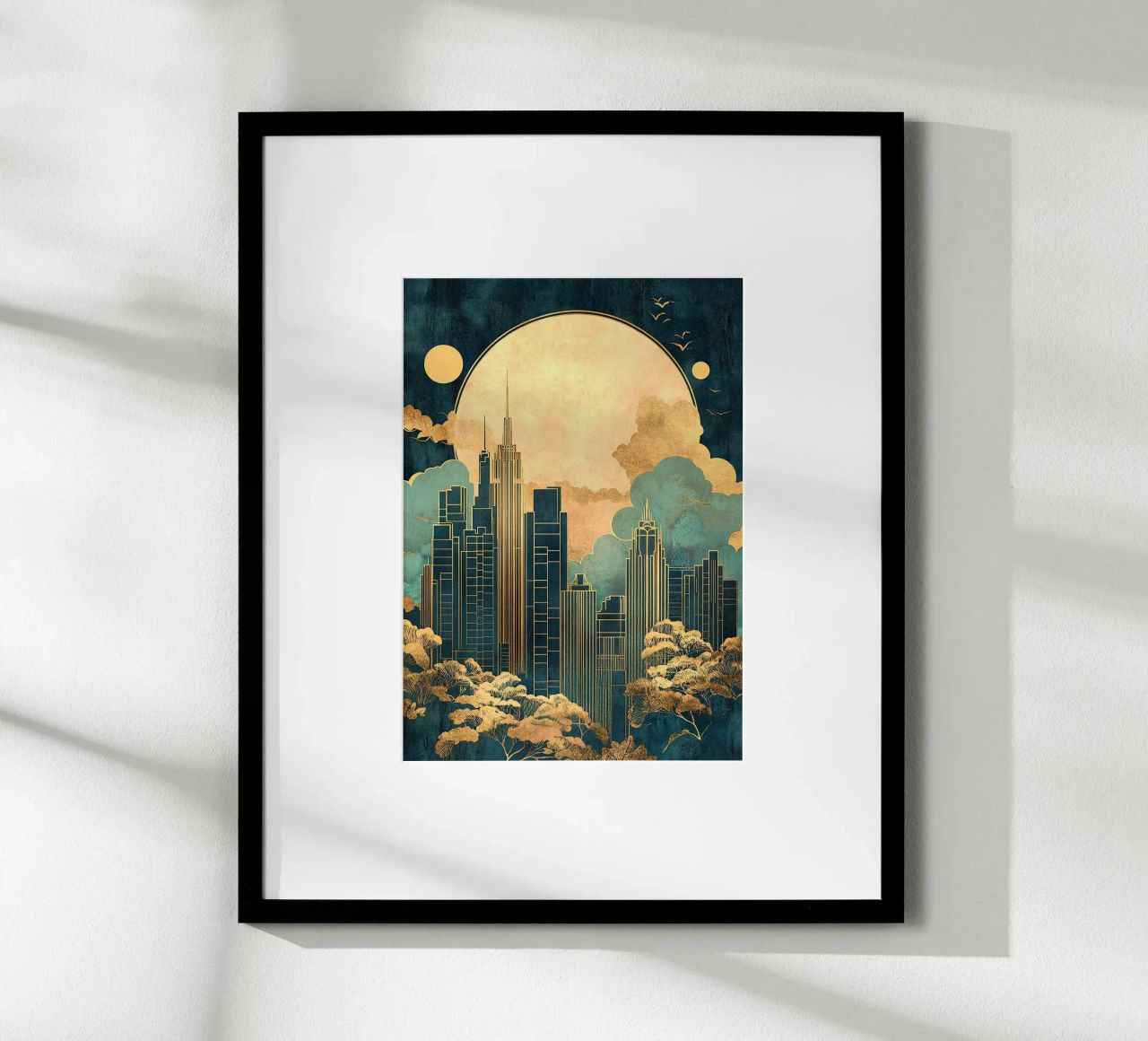 Art Deco Skyline poster by Nikis Art Studio