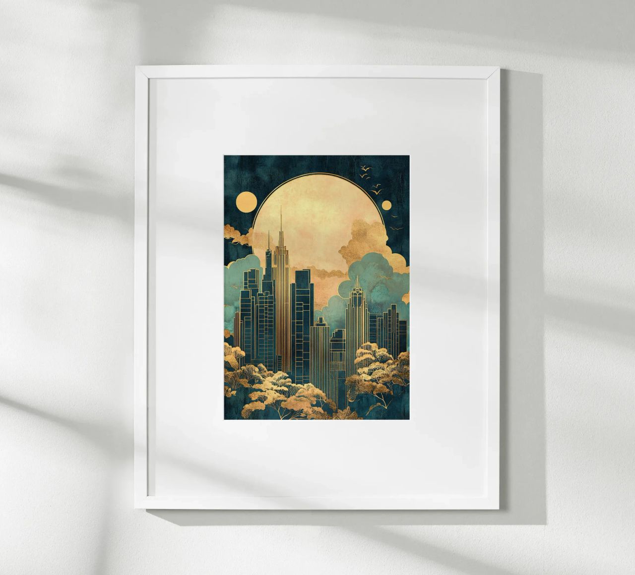 Art Deco Skyline poster by Nikis Art Studio