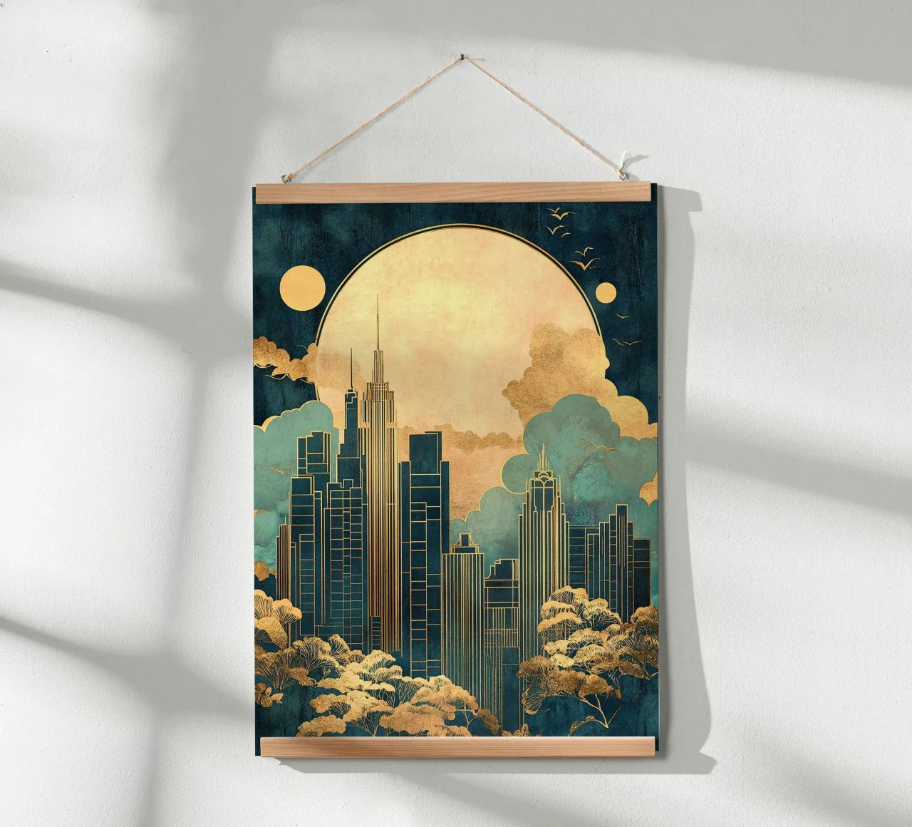 Art Deco Skyline poster by Nikis Art Studio