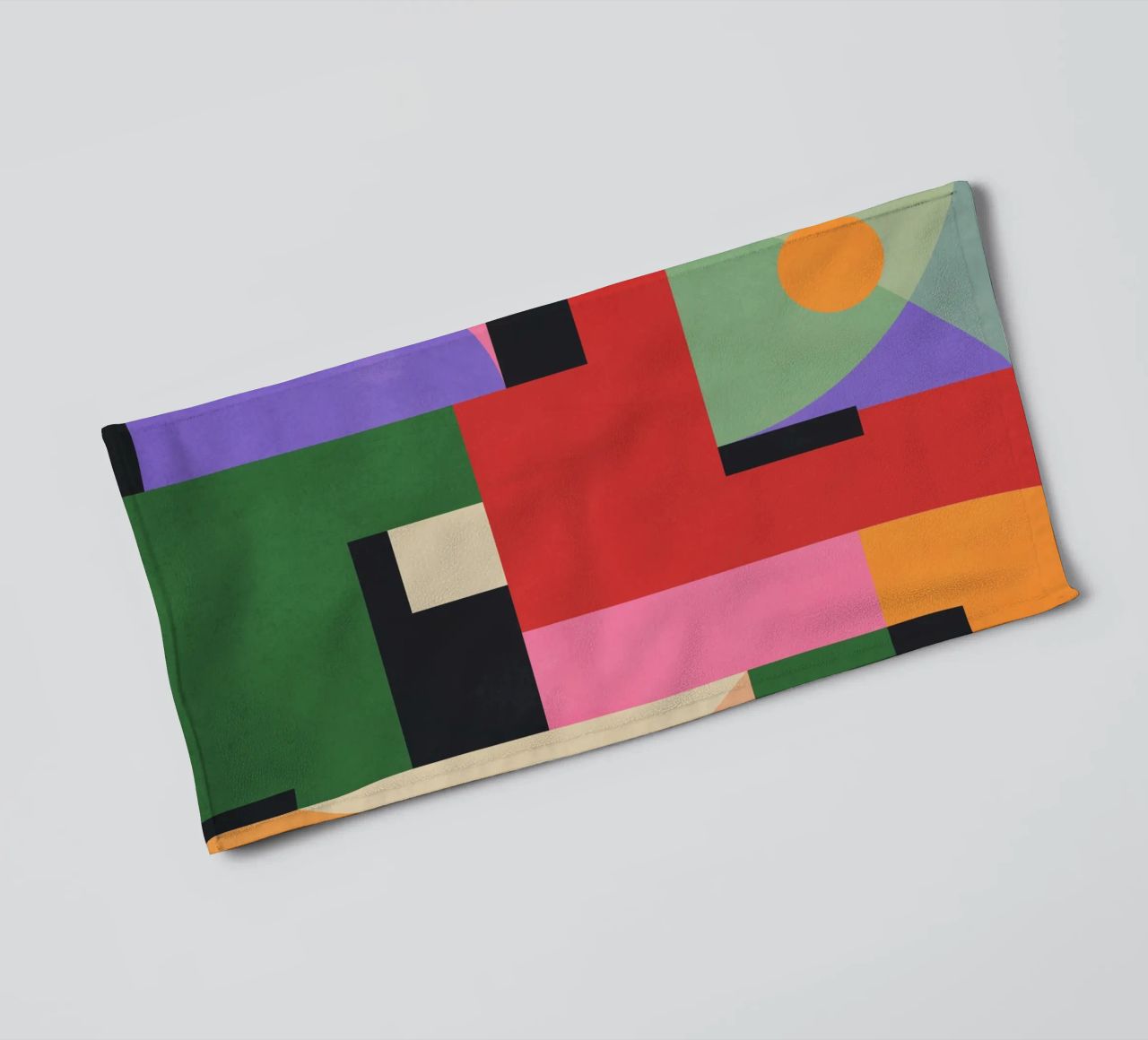 Kleurrijke geometrische abstracte kunst 7 badhanddoek van Gaite