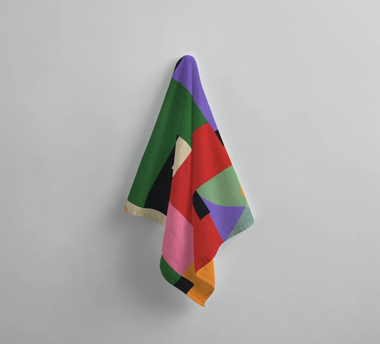 Kleurrijke geometrische abstracte kunst 7 badhanddoek van Gaite
