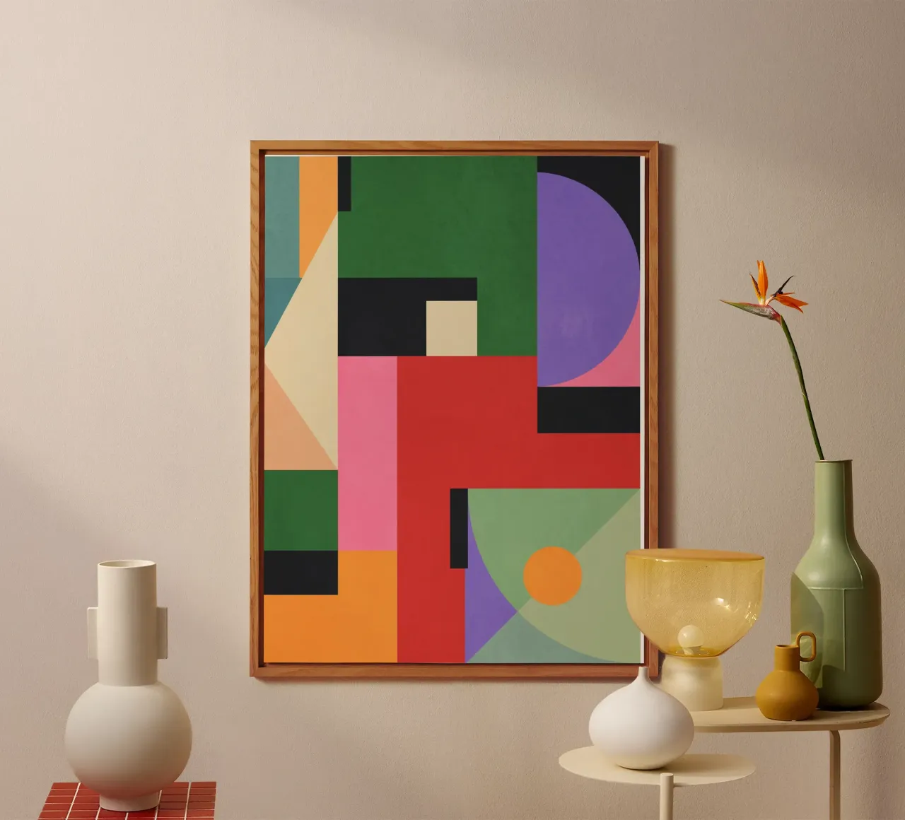 Art abstrait géométrique coloré 7 alu dibond de Gaite
