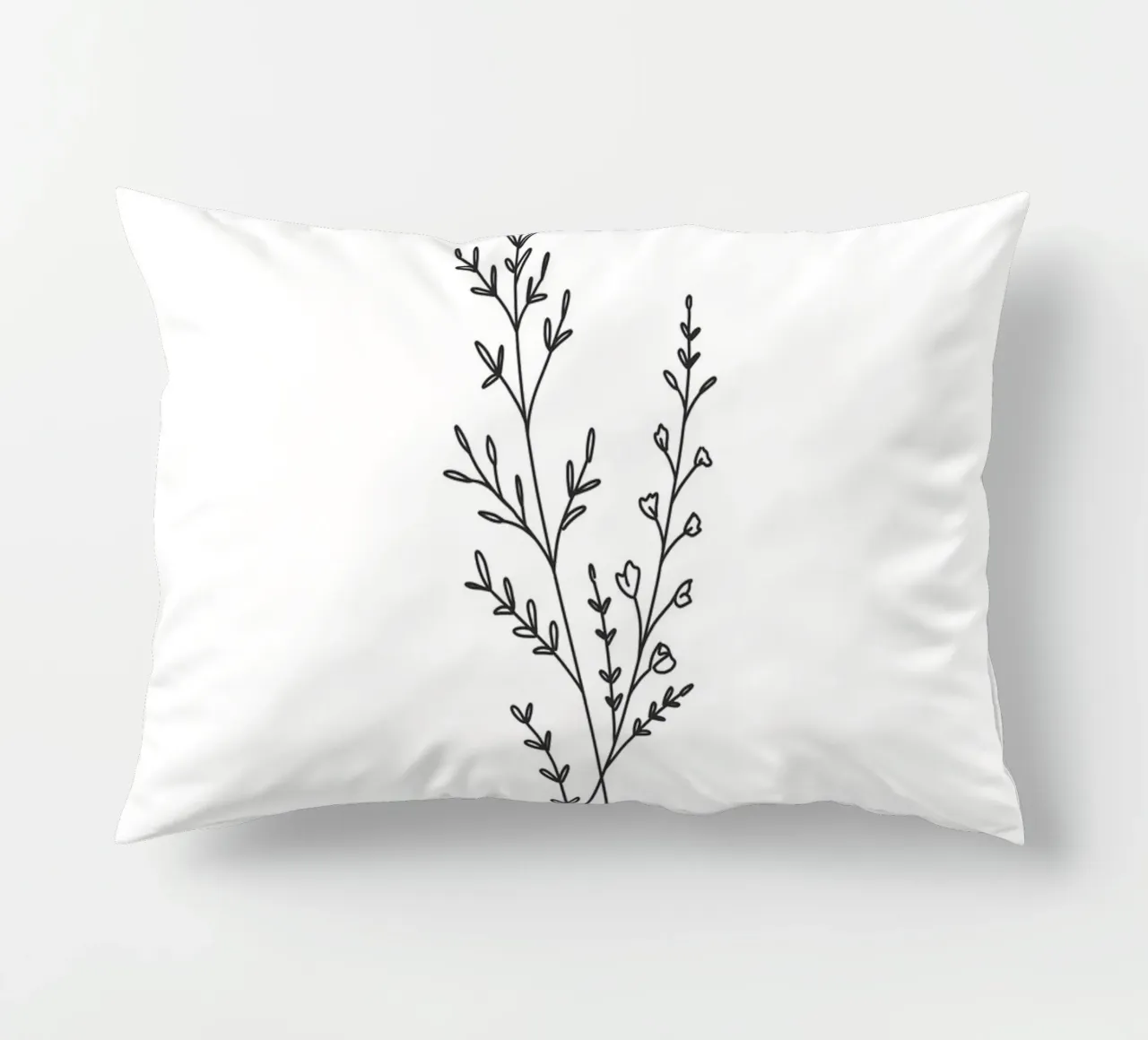 Minimalist Line Art Leaf cuscino da anisillustration