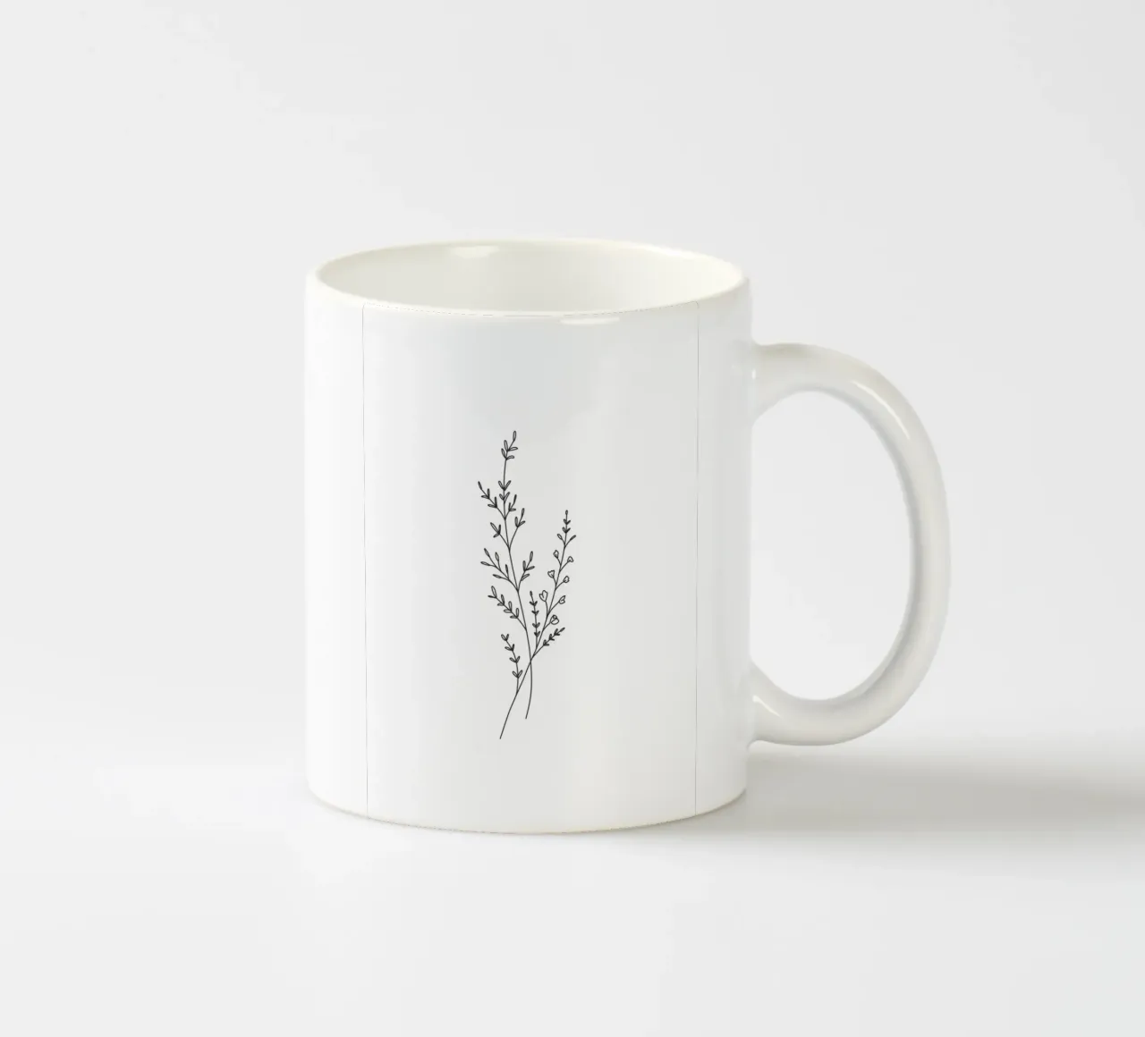 Minimalist Line Art Leaf tazza in ceramica da anisillustration