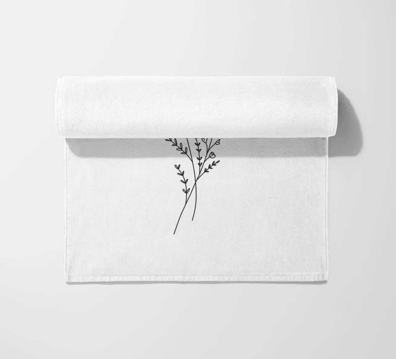 Minimalist Line Art Leaf telo mare da anisillustration