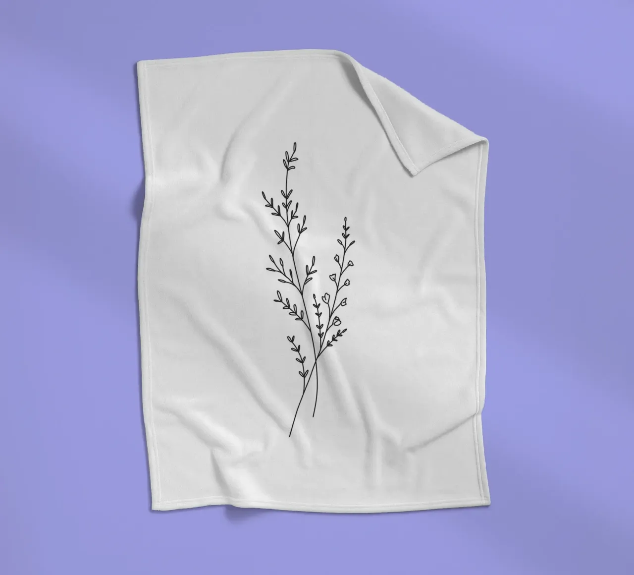Minimalist Line Art Leaf coperta in pile da anisillustration