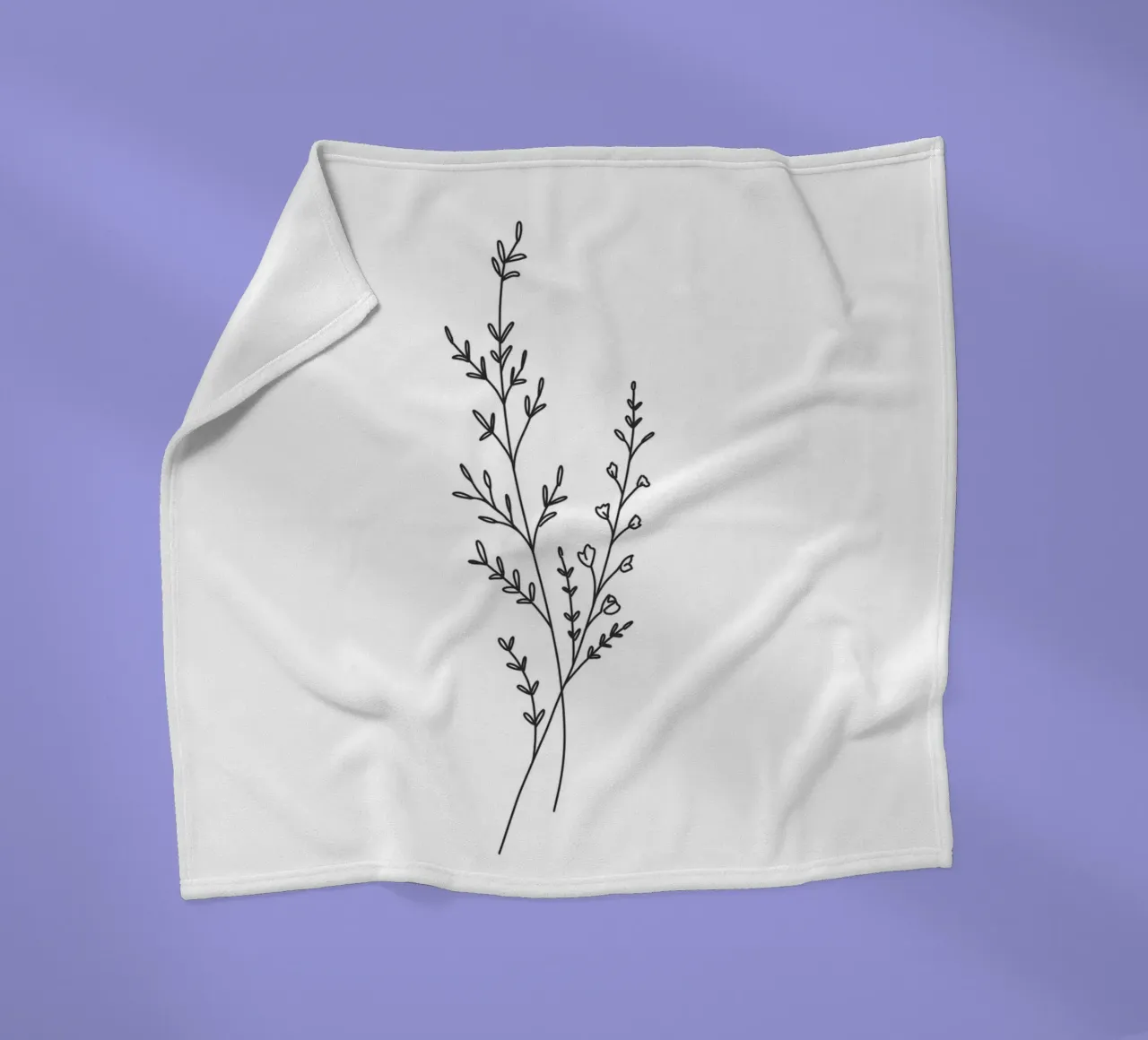 Minimalist Line Art Leaf coperta in pile da anisillustration