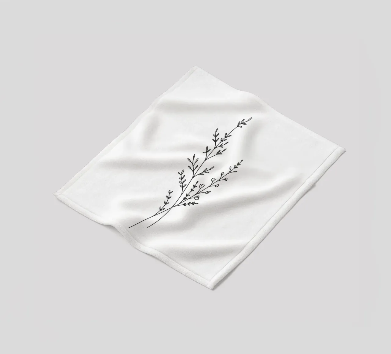 Minimalist Line Art Leaf coperta in pile da anisillustration