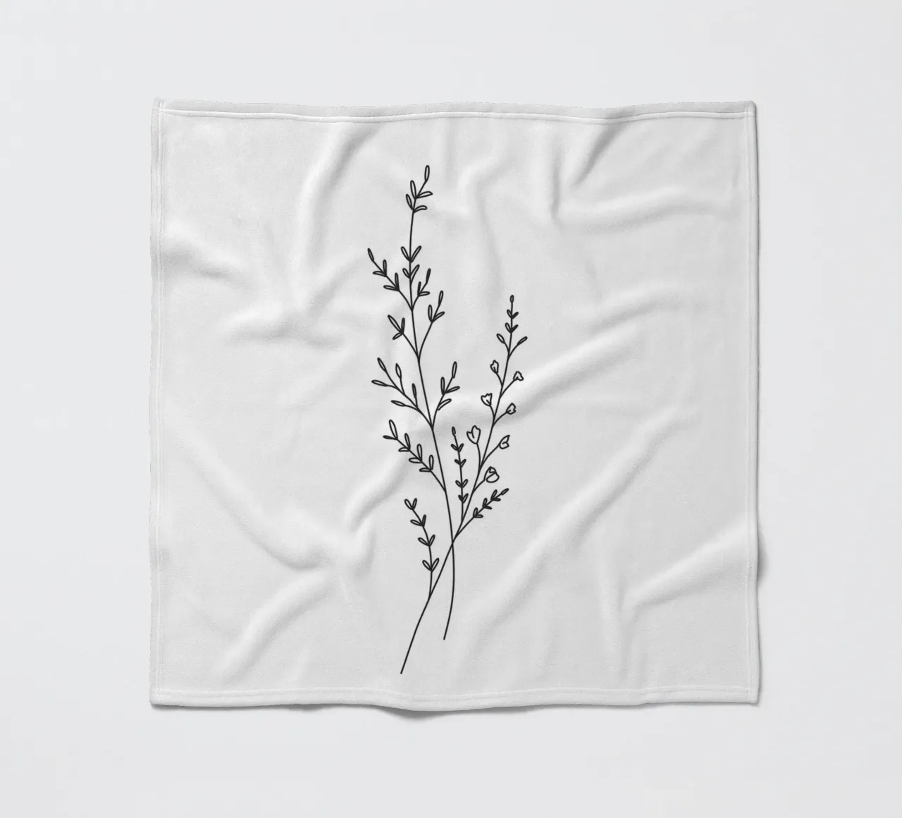 Minimalist Line Art Leaf coperta in pile da anisillustration