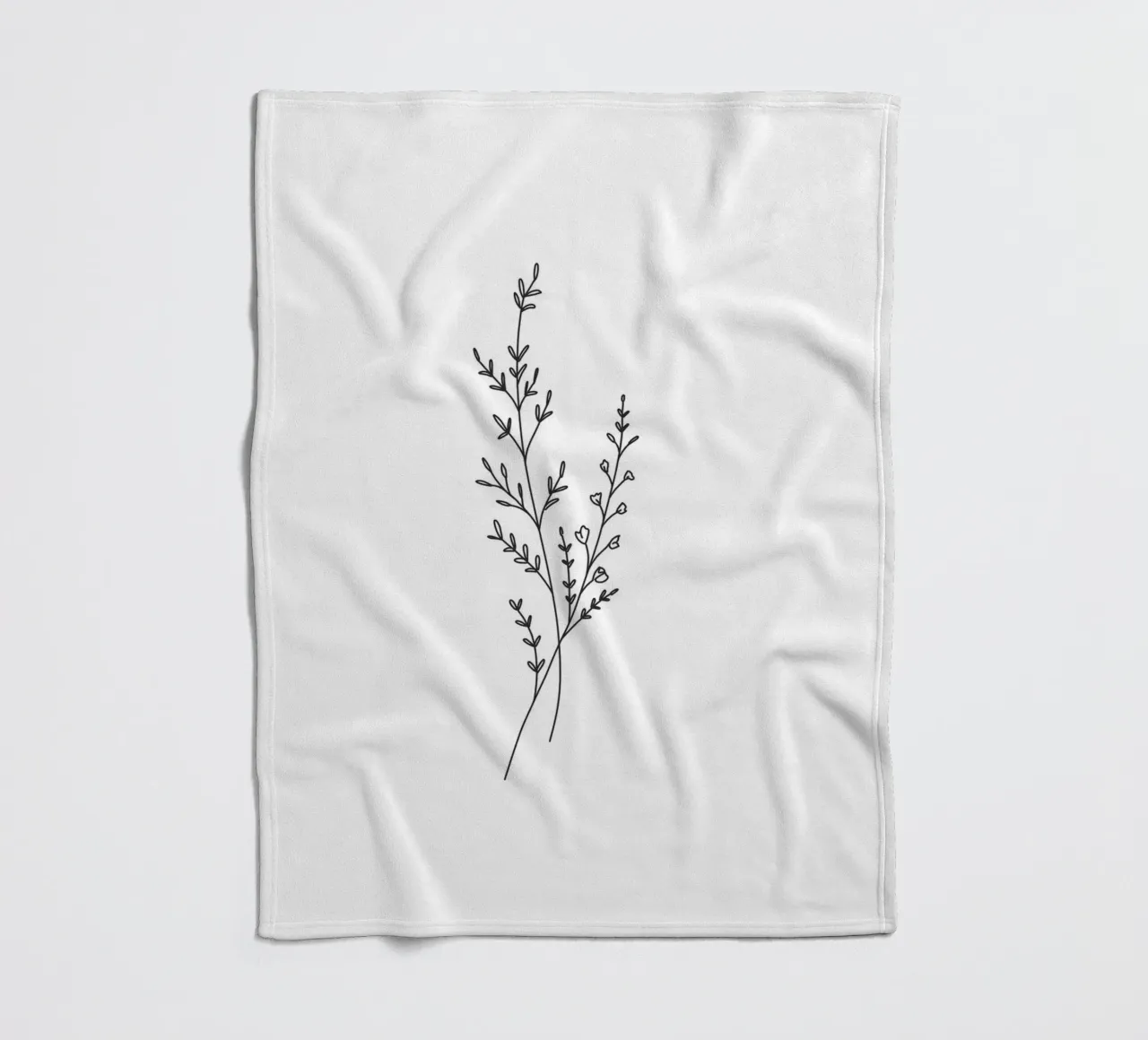 Minimalist Line Art Leaf coperta in pile da anisillustration